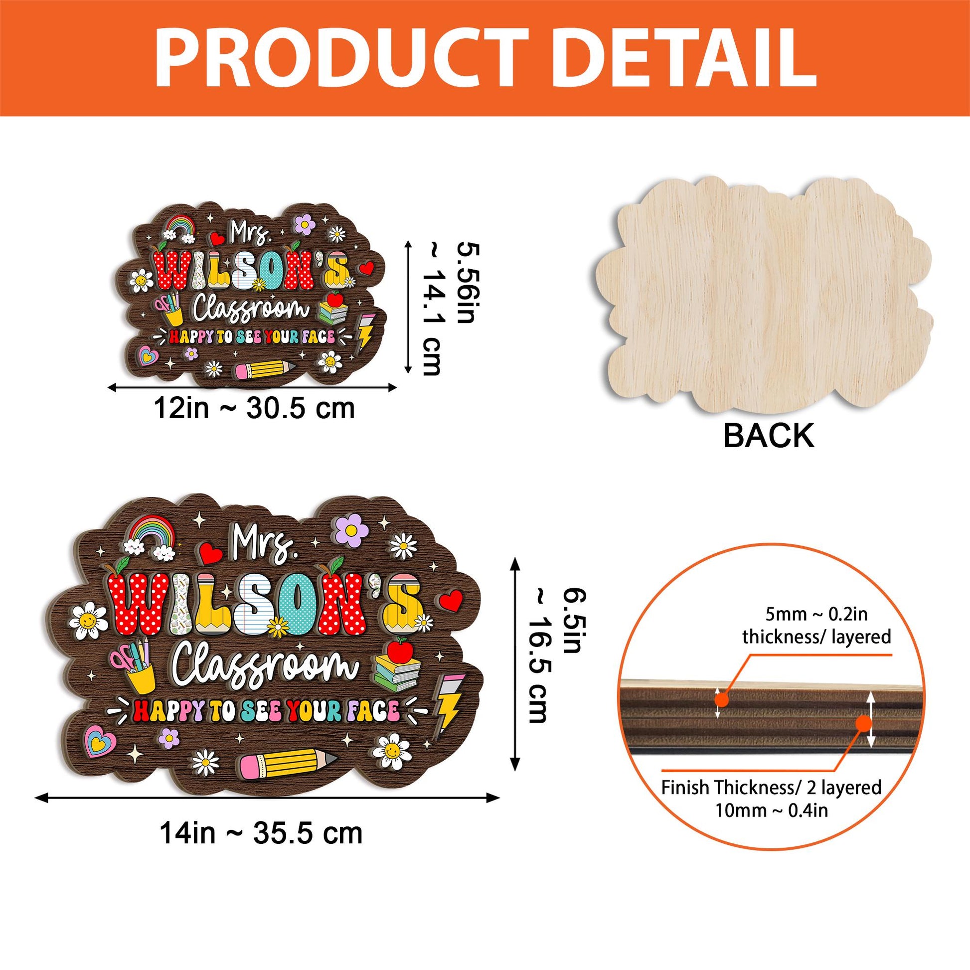 Custom Teacher Door Hanger 3D Wooden Sign, Teacher Name Sign For Classroom, Personalized Back To School Gift, Teacher Appreciation Gift