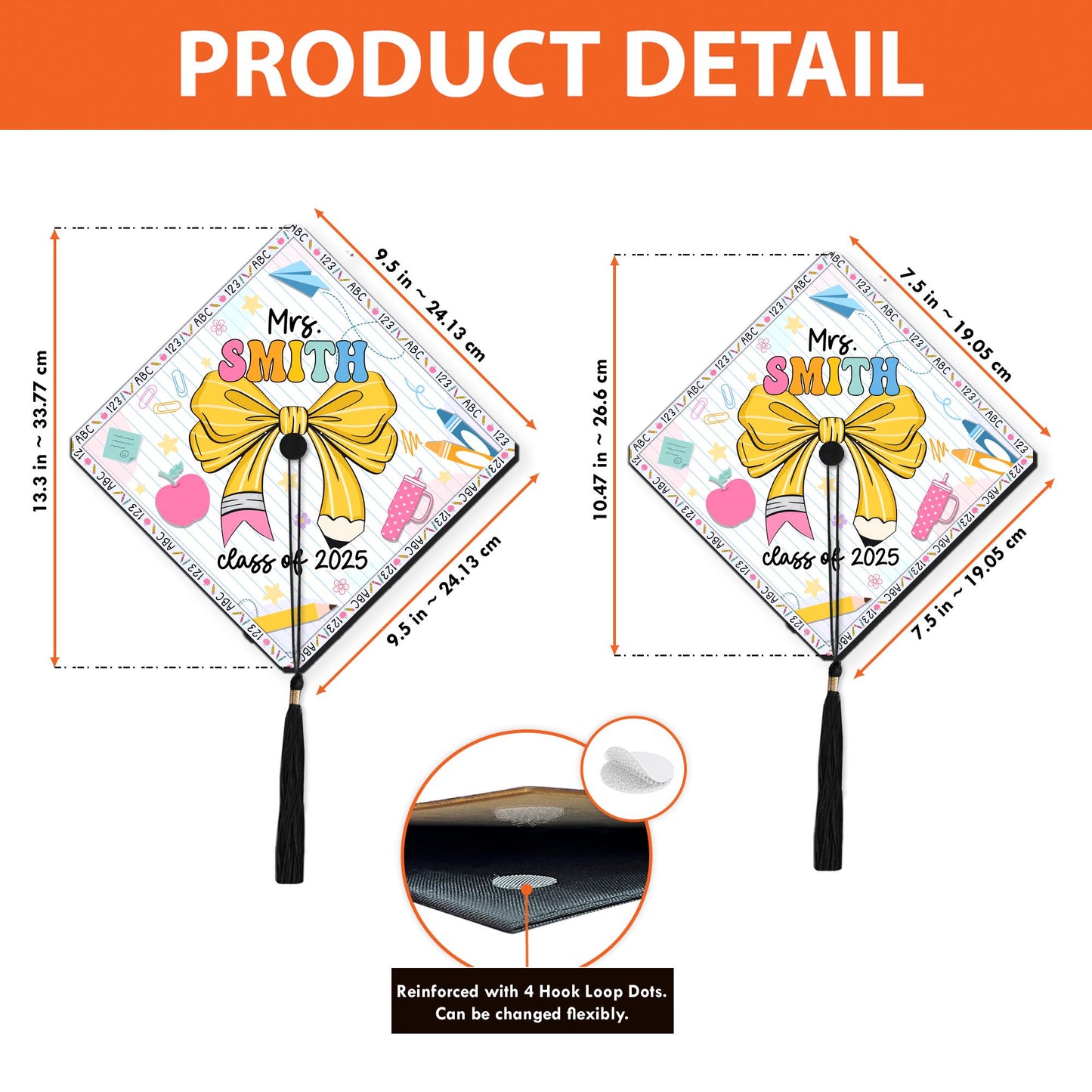 Personalized Teacher Graduation Cap Topper, Custom Teacher Graduation Grad Cap Topper, Teacher Graduation Gift, Class Of 2025 Year end Gift