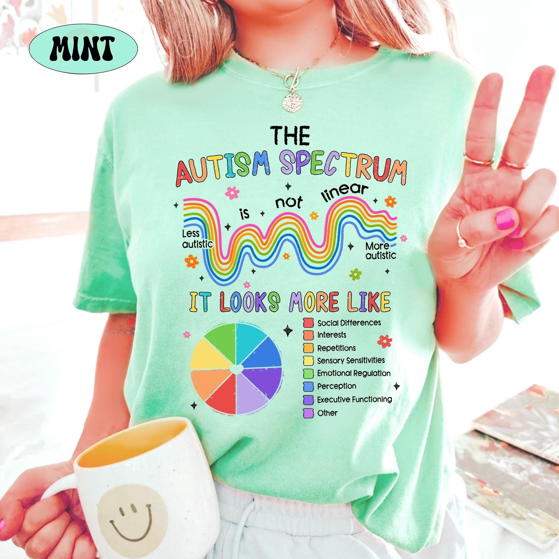 Sped Teacher Shirt Autism Acceptance Shirt, Autism Teacher Spectrum Is Not Linear, SPED Teacher Gift, Neurodiversity Shirt, Autism Awareness