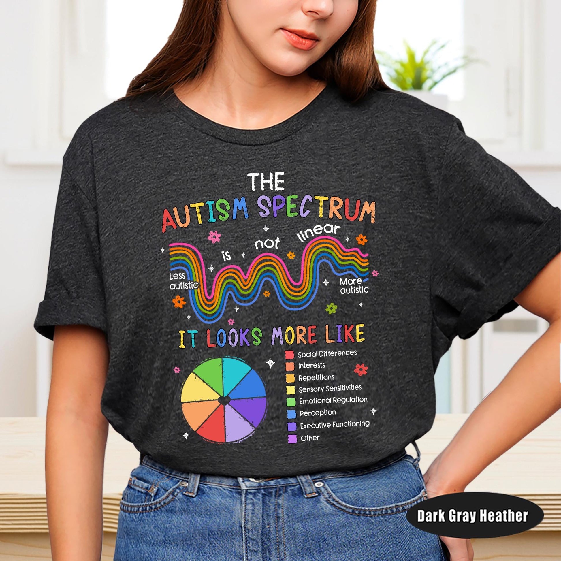 Sped Teacher Shirt Autism Acceptance Shirt, Autism Teacher Spectrum Is Not Linear, SPED Teacher Gift, Neurodiversity Shirt, Autism Awareness