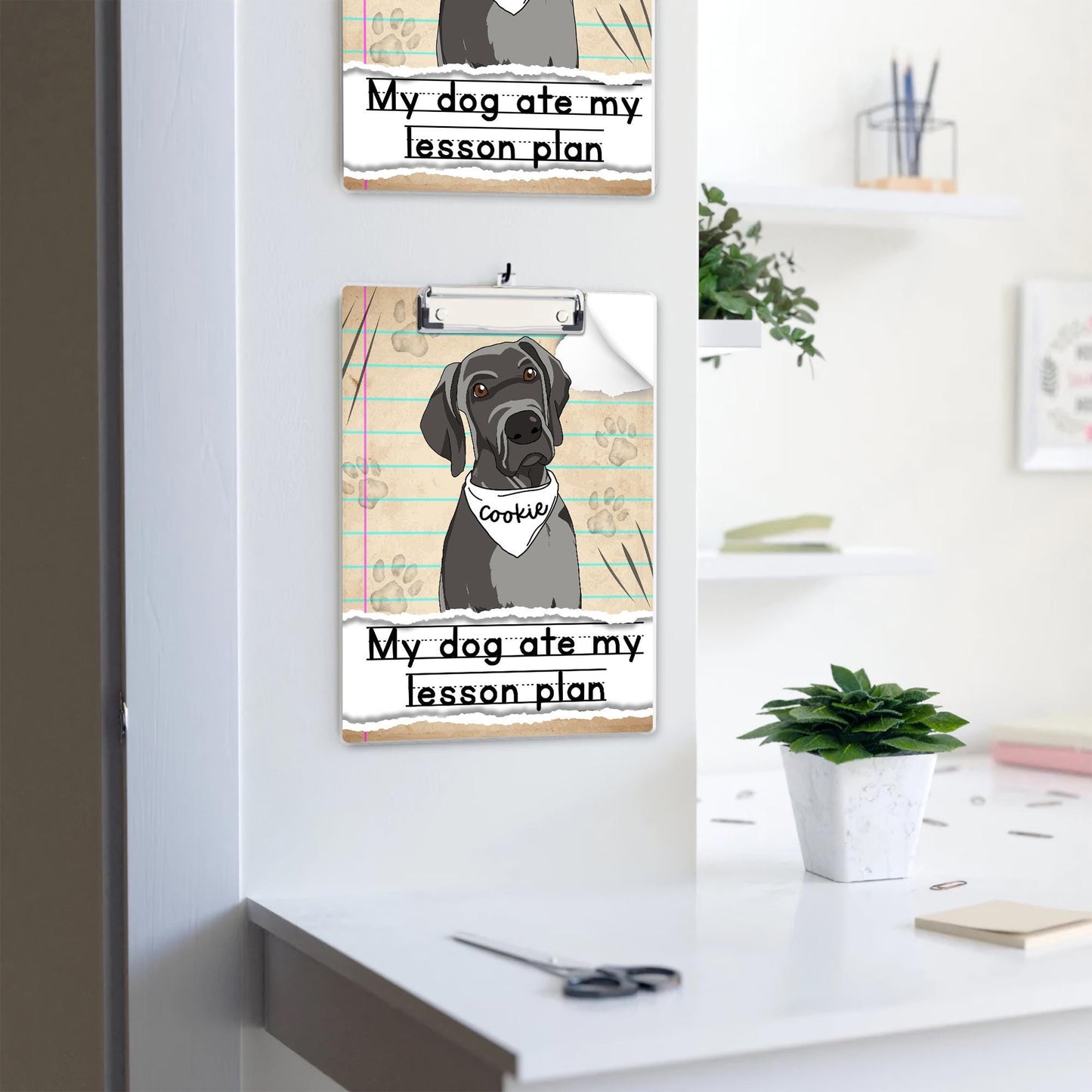 Custom Teacher Clipboard My Dog Ate My Lesson Plan, Dog Mom Teacher, Teacher Appreciation Gifts, Funny Teacher Gift, Back To School Gift