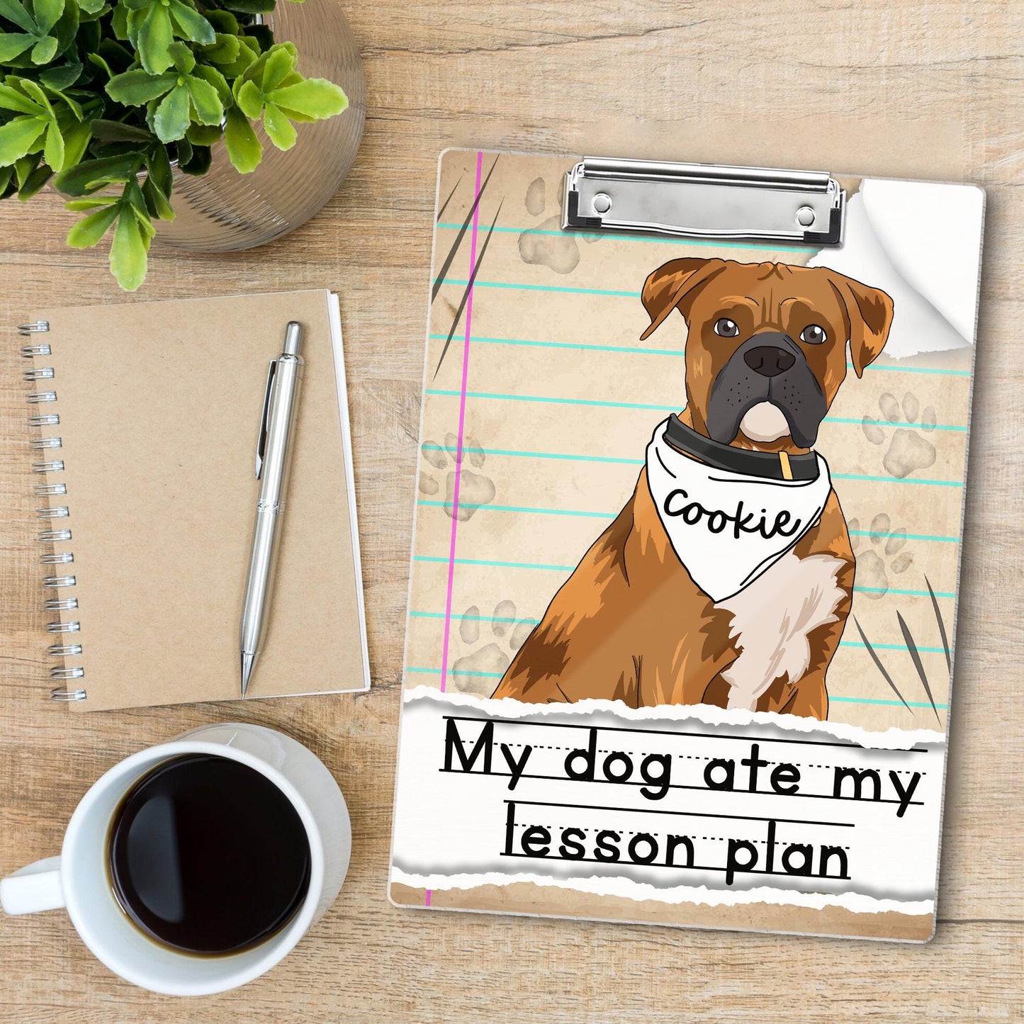 Custom Teacher Clipboard My Dog Ate My Lesson Plan, Dog Mom Teacher, Teacher Appreciation Gifts, Funny Teacher Gift, Back To School Gift