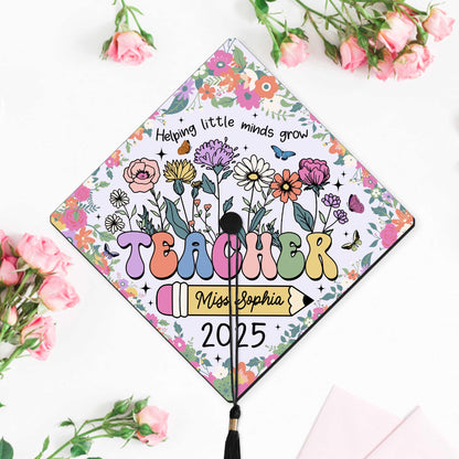 Personalized Teacher Graduation Cap Topper, Class Of 2025 Year end Gift, Teacher Gift, Graduation Cap Decoration Topper, Graduation Gift