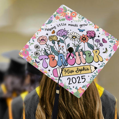 Personalized Teacher Graduation Cap Topper, Class Of 2025 Year end Gift, Teacher Gift, Graduation Cap Decoration Topper, Graduation Gift