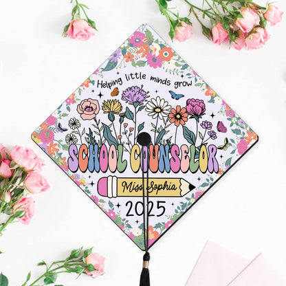 Personalized School Counselor Graduation Cap Topper, Class Of 2025, Teacher Gift, Grad Cap Decoration Topper, Social Work Graduation Gift