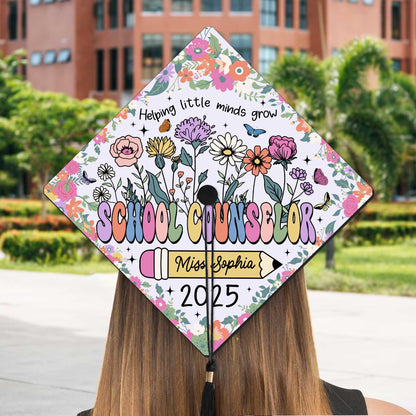Personalized School Counselor Graduation Cap Topper, Class Of 2025, Teacher Gift, Grad Cap Decoration Topper, Social Work Graduation Gift