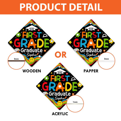 Personalized Kindergarten Graduation Cap Topper, First Grade Grad Cap Topper, Custom Grad Topper Teacher Gift School Graduation Gift For Kid