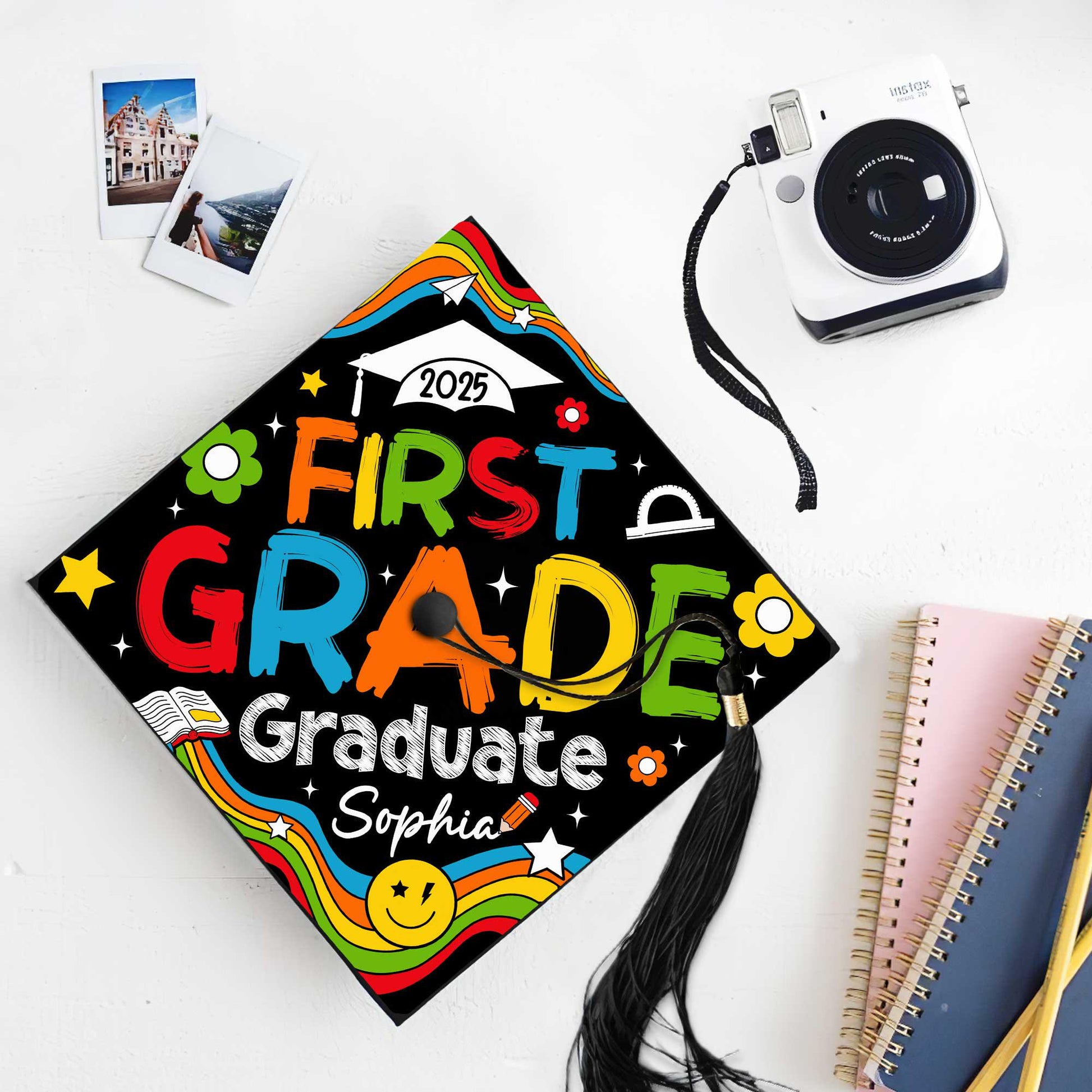 Personalized Kindergarten Graduation Cap Topper, First Grade Grad Cap Topper, Custom Grad Topper Teacher Gift School Graduation Gift For Kid