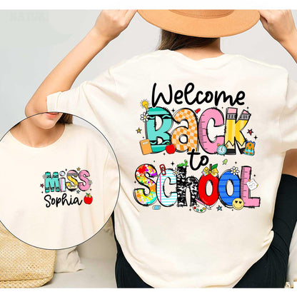 Custom Teacher Shirt Welcome Back To School Shirt, First Day Of School, Kindergarten Teacher 1st Day School Shirt, Teacher Appreciation Gift