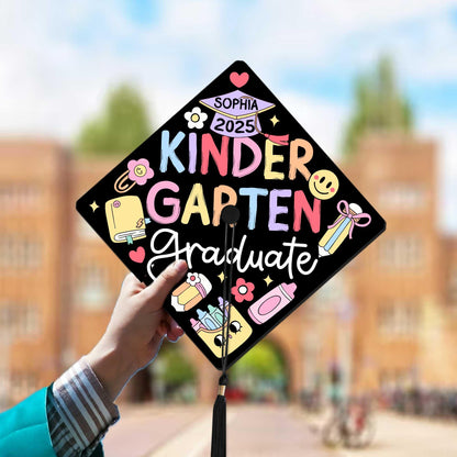 Personalized Kindergarten Graduation Cap Topper, First Grade Grad Cap, Custom Grad Topper Teacher Gift Graduation Gift, School Gift For Kid