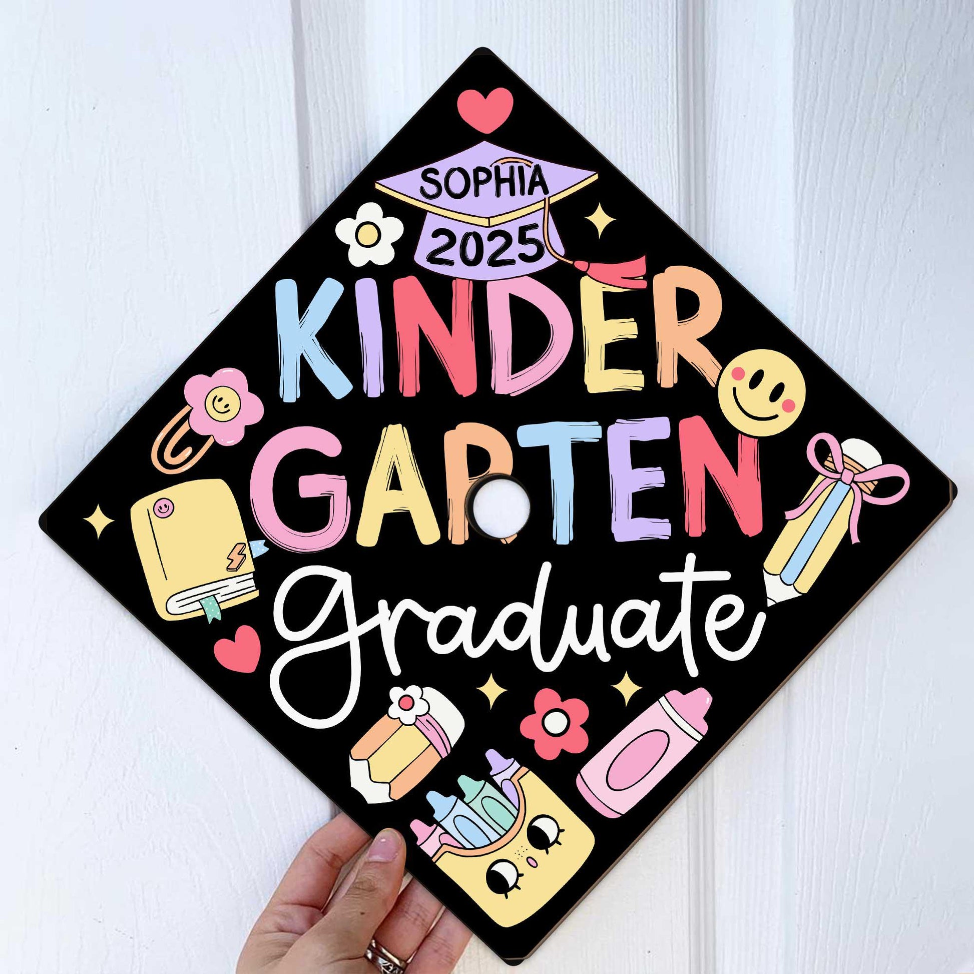 Personalized Kindergarten Graduation Cap Topper, First Grade Grad Cap, Custom Grad Topper Teacher Gift Graduation Gift, School Gift For Kid