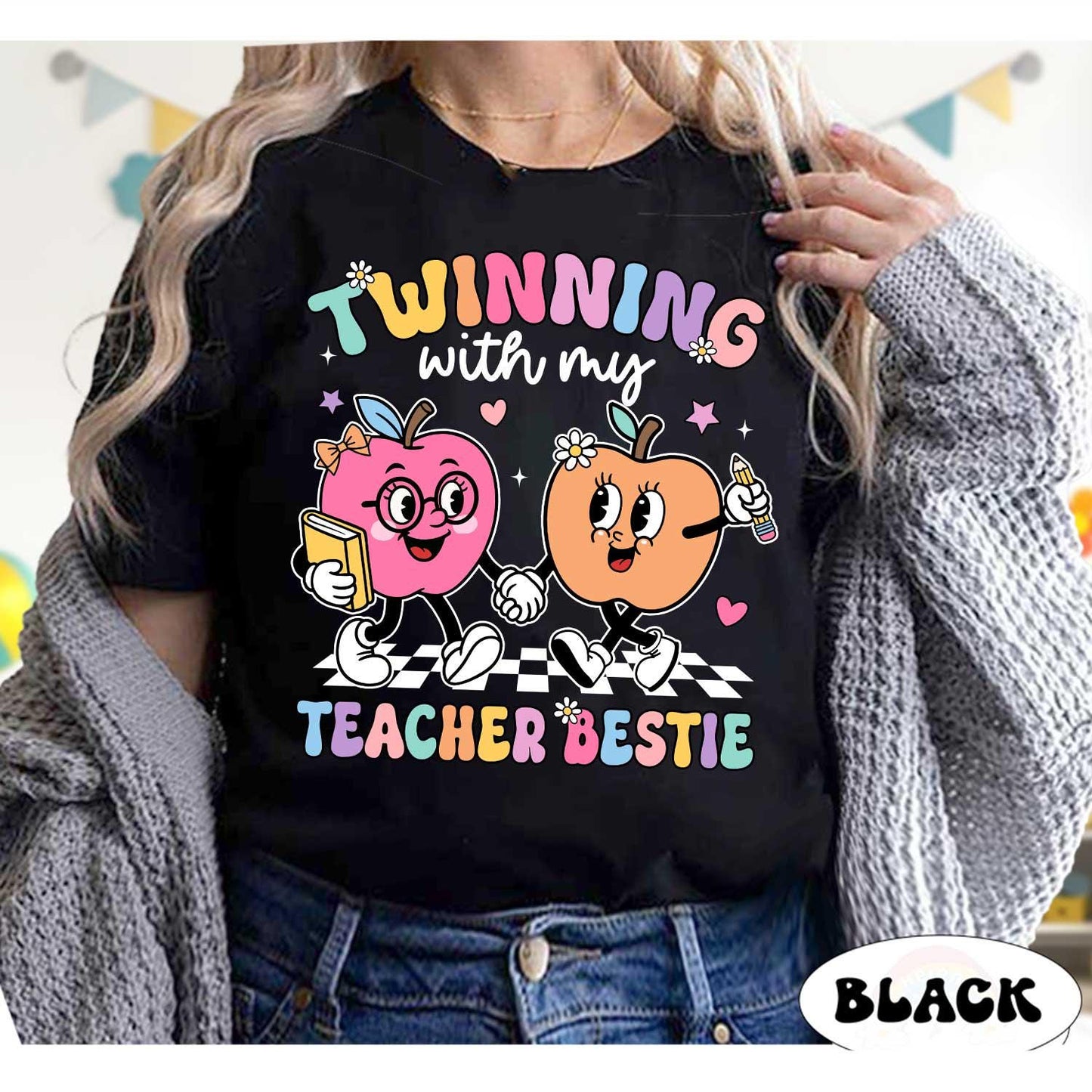 Teacher Shirt, Teacher Bestie Shirt Back To School, Custom Teacher Shirt, Teacher Coworker, Teaching Partner Tee, Teacher Appreciation Gift