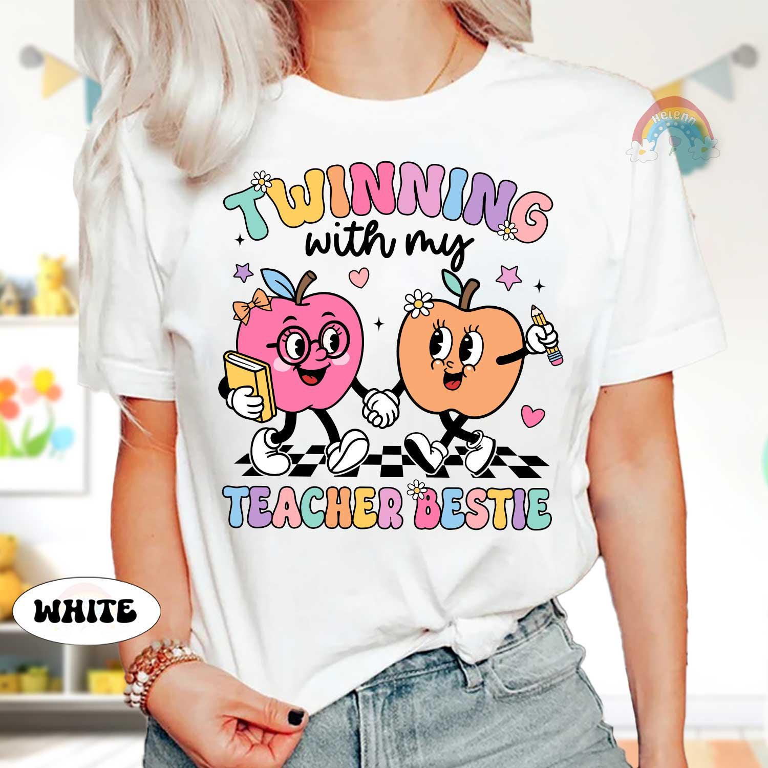 Teacher Shirt, Teacher Bestie Shirt Back To School, Custom Teacher Shirt, Teacher Coworker, Teaching Partner Tee, Teacher Appreciation Gift