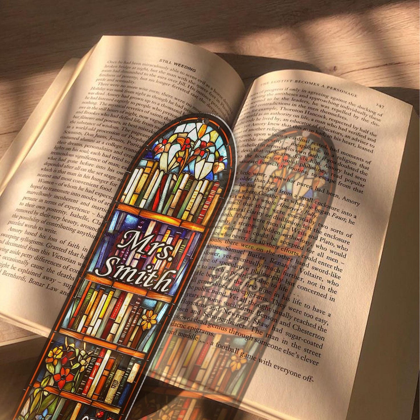 Personalized Teacher Bookmarks, Suncatcher Bookmark, Teacher Book Gift, Librarian Gift Book Lover, Back To School, Teacher Appreciation Gift