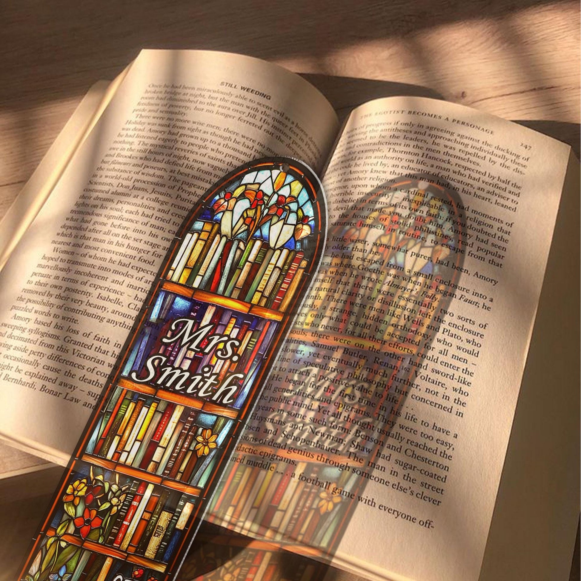 Personalized Teacher Bookmarks, Suncatcher Bookmark, Teacher Book Gift, Librarian Gift Book Lover, Back To School, Teacher Appreciation Gift