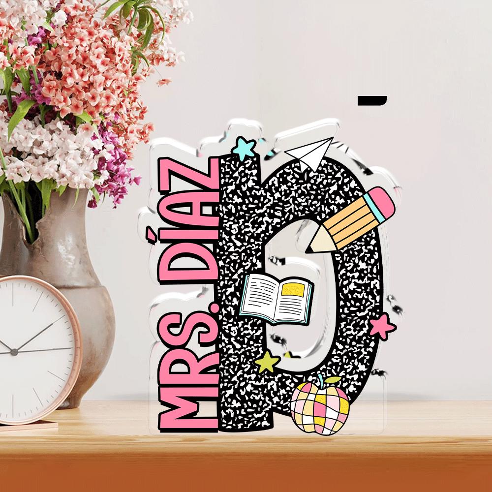 Custom Teacher Desk Plaque, Teacher Acrylic Block, Personalized Name Sign Acrylic Plaque, Teacher Appreciation Gift, Back To School Gift