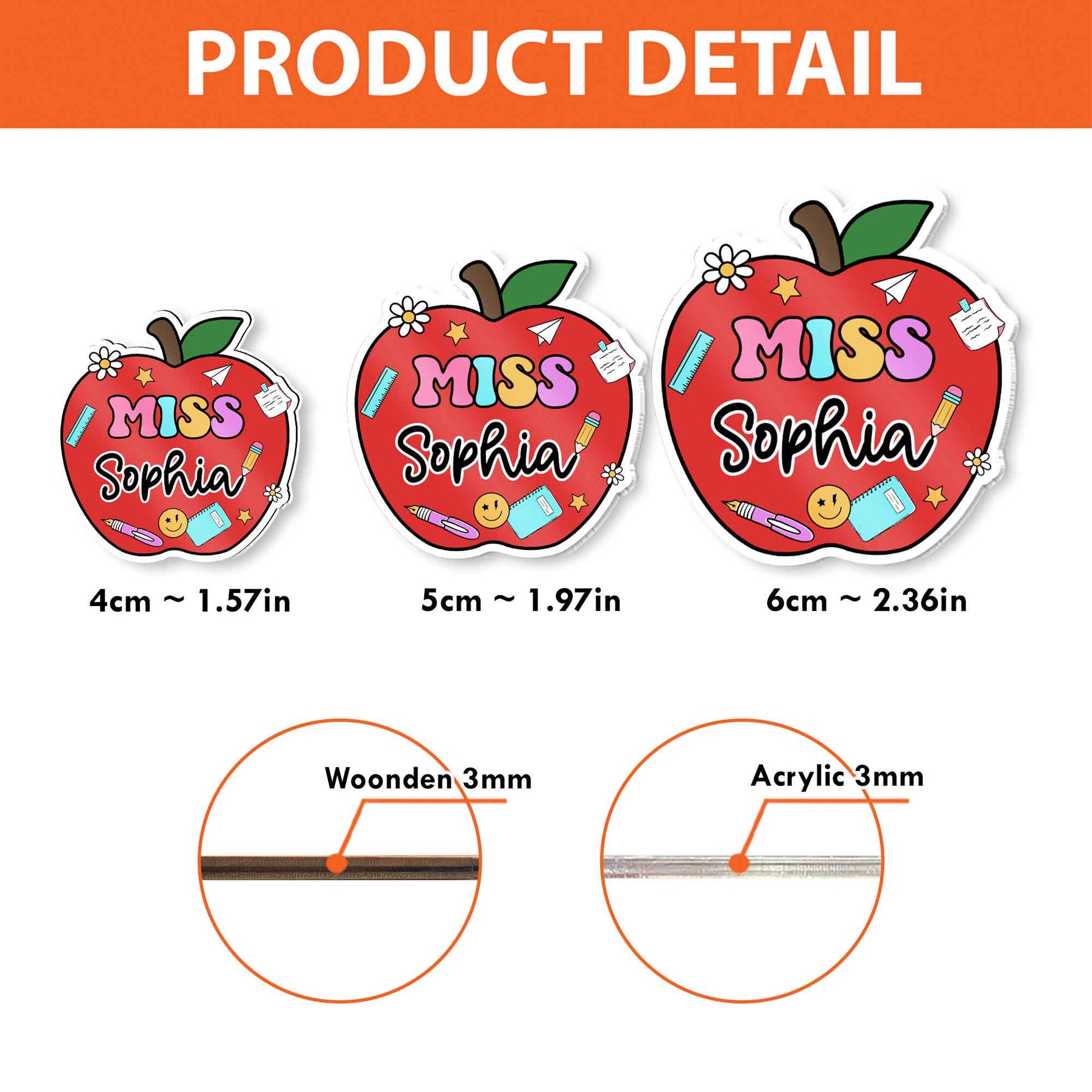 Personalized Teacher Badge Reel, Custom ID Holder Apple Badge Reel, Retractable Badge Reel, Teacher Appreciation Gift, Back to School Gift