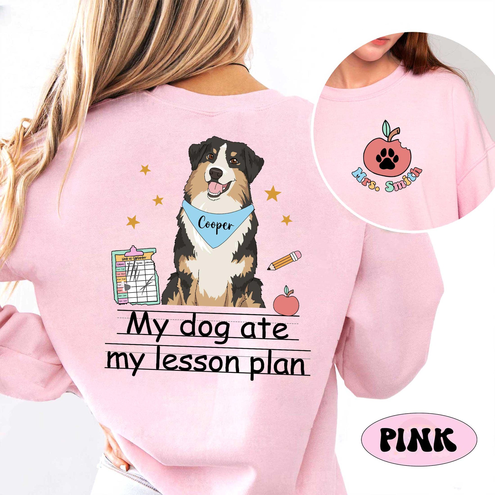 Custom Teacher Shirt My Dog Ate My Lesson Plan, Funny Teacher Shirt Teacher Life Dog Mom, Back To School Shirt, Teacher Appreciation Gift