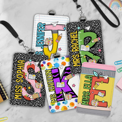 Custom Teacher ID Badge Holder, Teacher Gifts, Personalized ID Holder Lanyard Accessory, Teacher Appreciation Gift, Back To School Gift