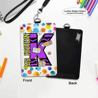 Custom Teacher ID Badge Holder, Teacher Gifts, Personalized ID Holder Lanyard Accessory, Teacher Appreciation Gift, Back To School Gift