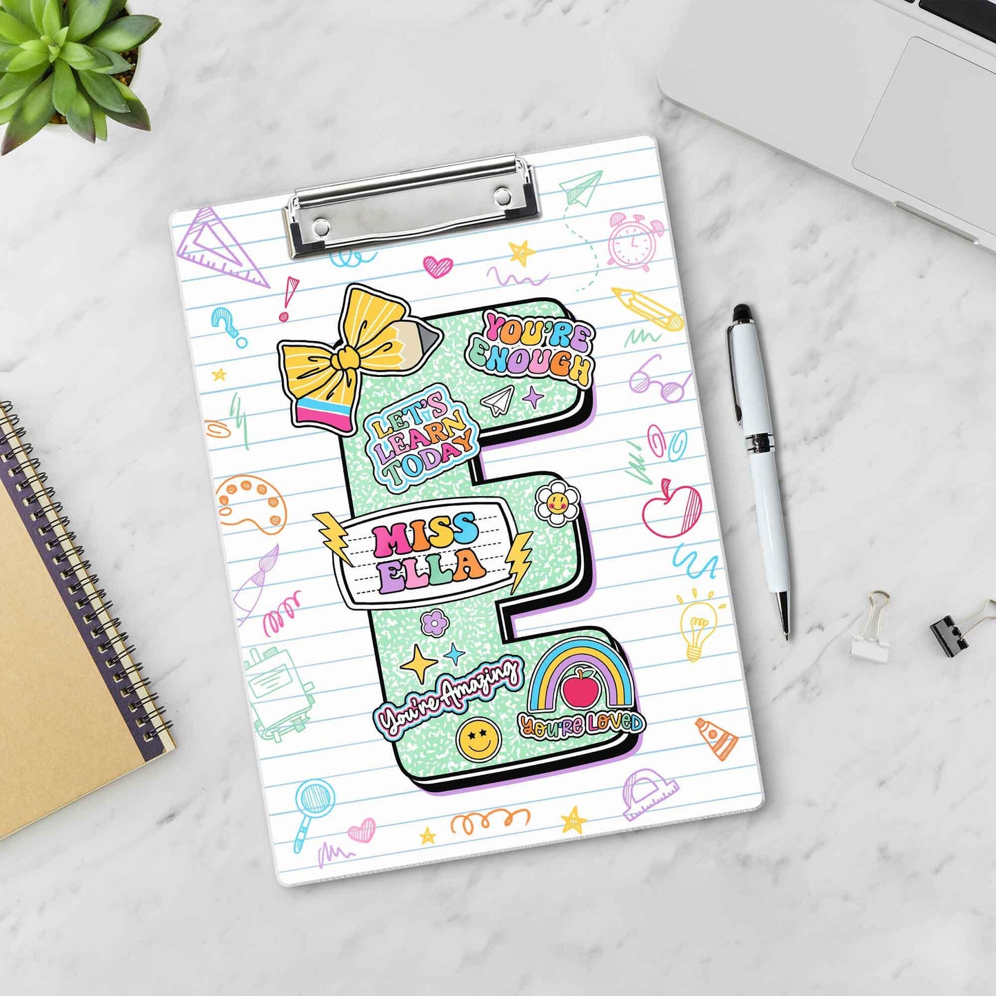 Custom Teacher Clipboard with Name, Acrylic Clipboard For Teacher, Personalized Teacher Gift, Back To School Gift, Teacher Appreciation Gift