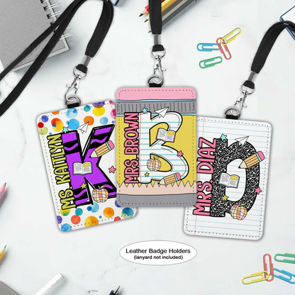 Custom Teacher ID Badge Holder, Teacher Gifts, Personalized ID Holder Lanyard Accessory, Teacher Appreciation Gift, Back To School Gift