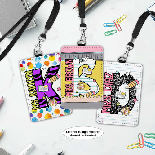 Custom Teacher ID Badge Holder, Teacher Gifts, Personalized ID Holder Lanyard Accessory, Teacher Appreciation Gift, Back To School Gift