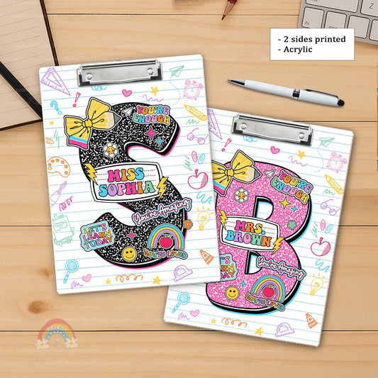 Custom Teacher Clipboard with Name, Acrylic Clipboard For Teacher, Personalized Teacher Gift, Back To School Gift, Teacher Appreciation Gift