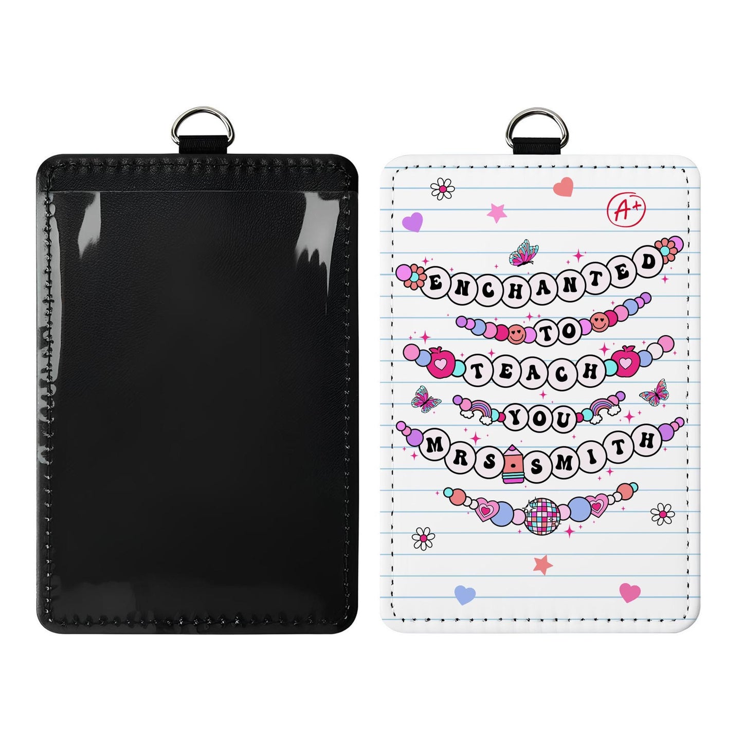 Teacher Appreciation Gift, Personalized Teacher ID Badge Holder, Teacher Gift Custom ID Holder, Enchanted To Teach You, Back To School Gift