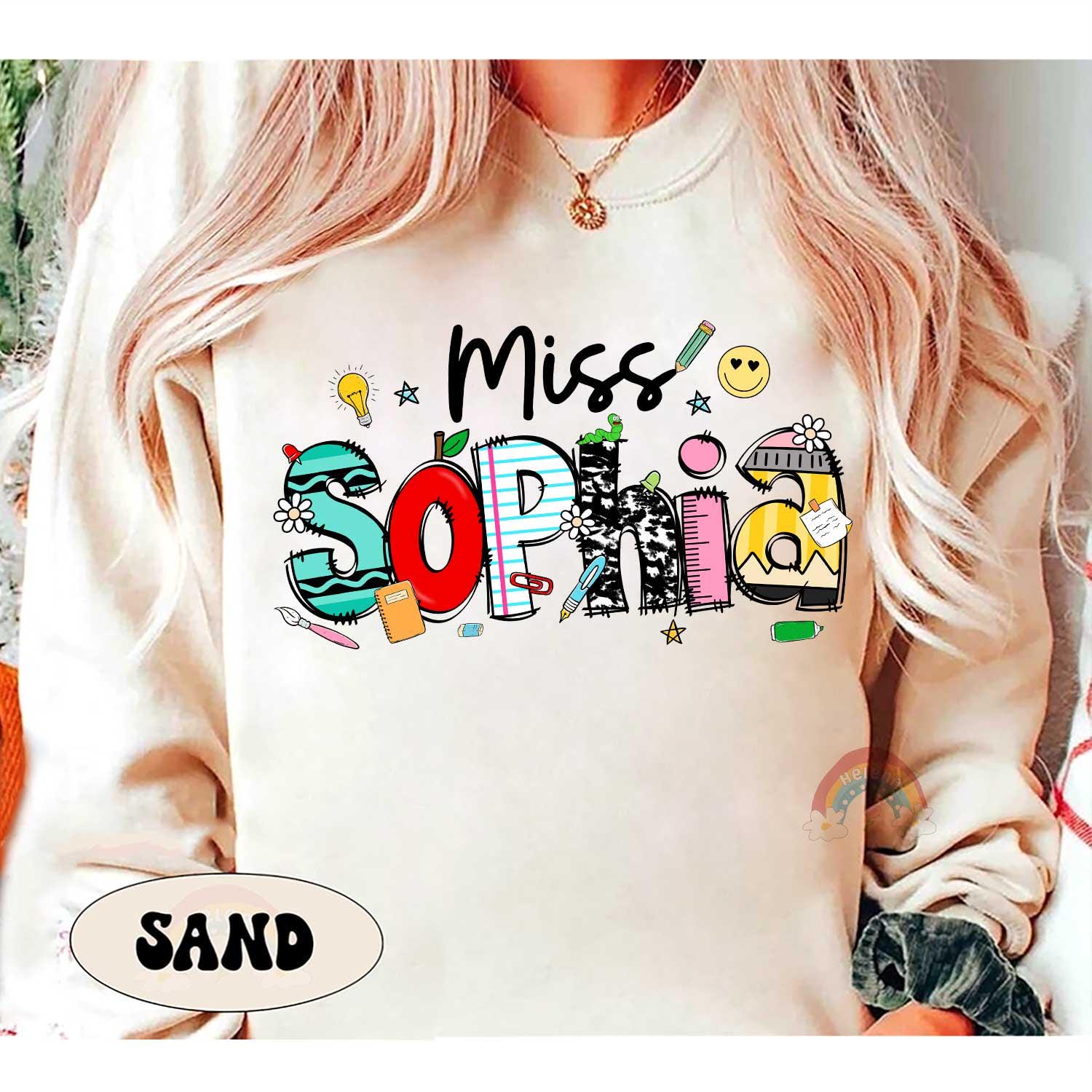 Personalized Teacher Shirt Back To School Shirt, Custom Teacher School Pattern Shirt, First Day Of School 1st Day, Teacher Appreciation Gift