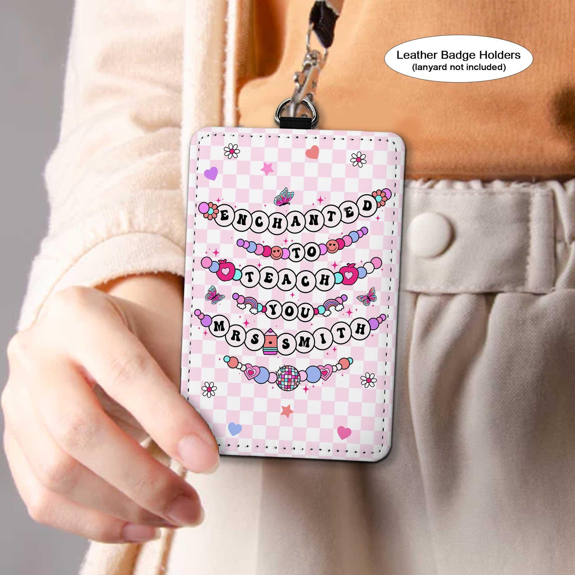 Teacher Appreciation Gift, Personalized Teacher ID Badge Holder, Teacher Gift Custom ID Holder, Enchanted To Teach You, Back To School Gift