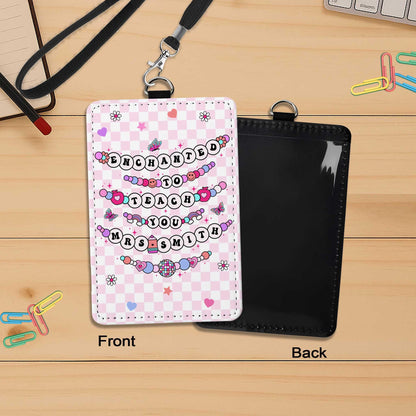 Teacher Appreciation Gift, Personalized Teacher ID Badge Holder, Teacher Gift Custom ID Holder, Enchanted To Teach You, Back To School Gift