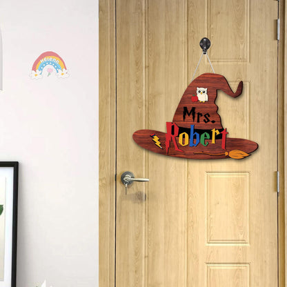 Personalized Teacher Wizard Door Hanger Teacher Door Sign, Classroom Decor, Teacher Door Hanger, Teacher Classroom Decor Back To School Gift