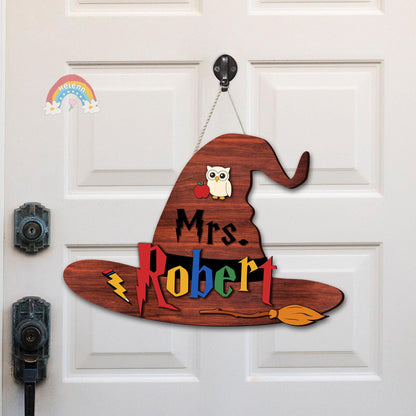 Personalized Teacher Wizard Door Hanger Teacher Door Sign, Classroom Decor, Teacher Door Hanger, Teacher Classroom Decor Back To School Gift
