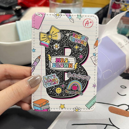 Personalized Teacher ID Badge Holder, ID Holder Custom School Supply Theme, Teacher Gifts, Teacher Appreciation Gift, Back To School Gift