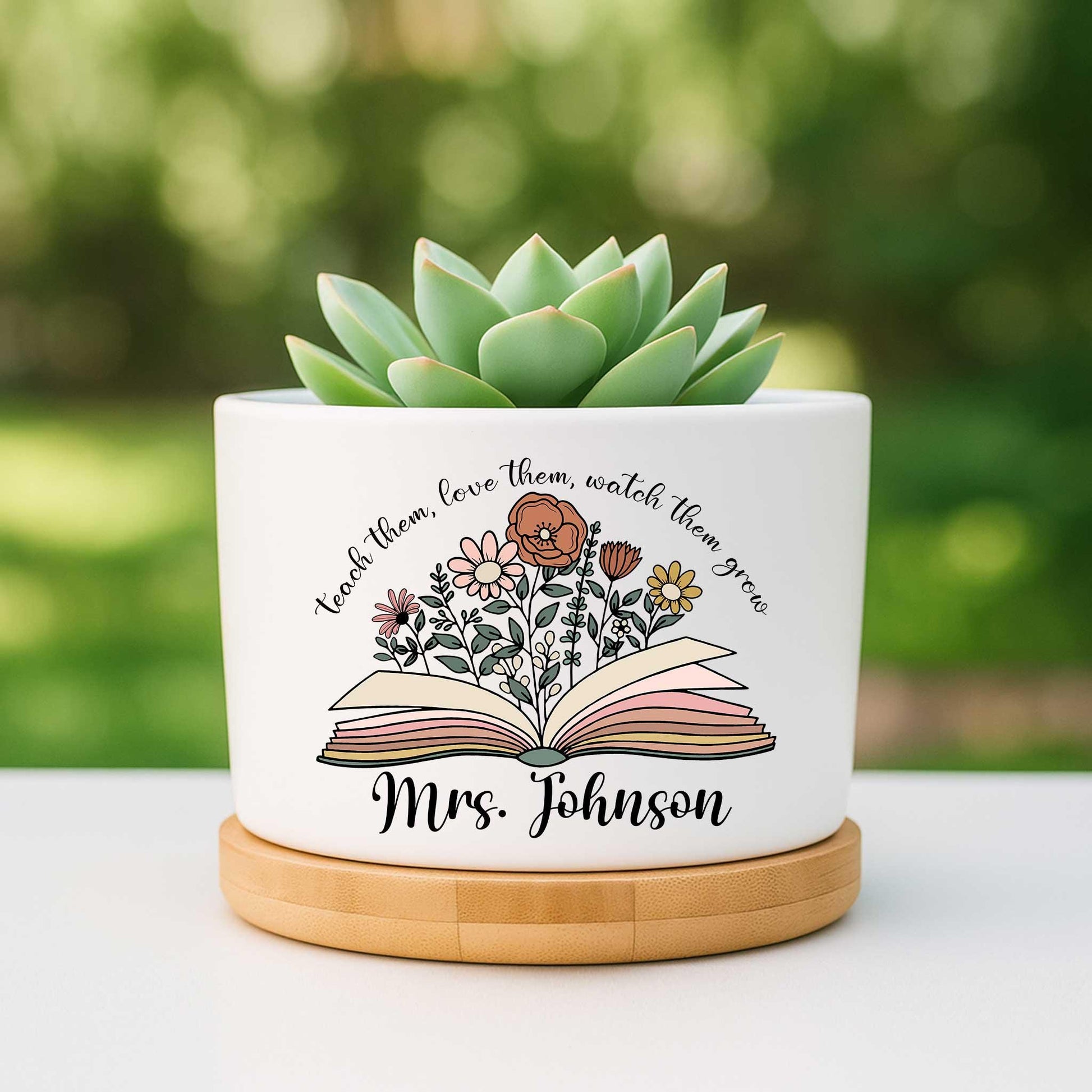 Teacher Gift, Personalized Teacher Plant Pot, Teach Them Love Them Watch Them Grow, Teacher Gift, Teacher Book, Teacher Appreciation Gift