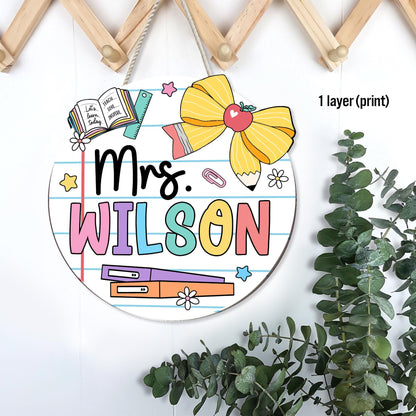 Teacher Appreciation Gift, Custom 3D Teacher Door Hanger With Name, Gift For Teacher, Teacher Name Sign Classroom Decor, Back To School Gift