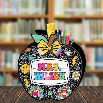 Custom Teacher Pencil Holder, Teacher Gift, Teacher Appreciation Gift, Back To School Gift, Teacher Desk Decor Apple Gift for Teacher