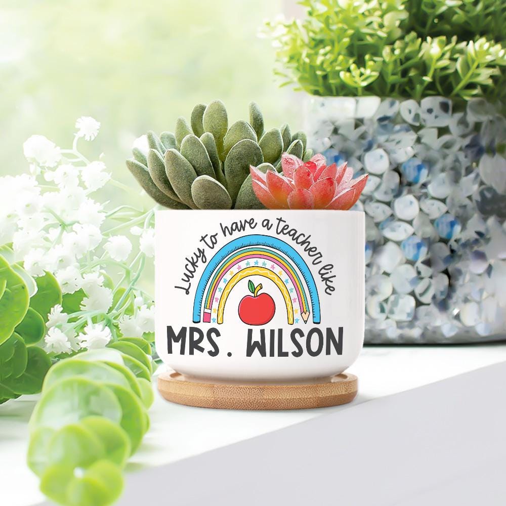 Custom Flower Pot for Teacher, Back To School Gift, Teacher Gift Plant Pot, Teacher Appreciation Gift, Thank You Teacher Gifts