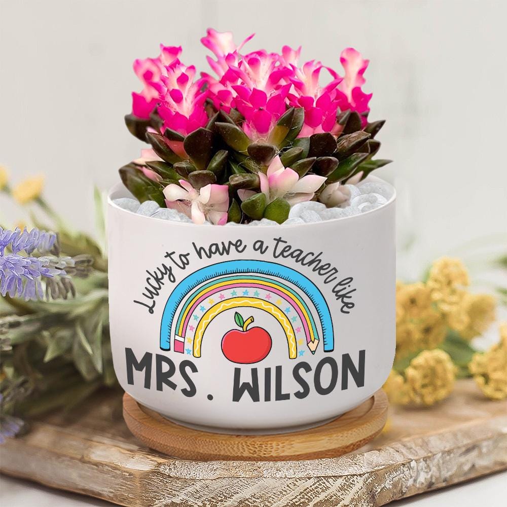 Custom Flower Pot for Teacher, Back To School Gift, Teacher Gift Plant Pot, Teacher Appreciation Gift, Thank You Teacher Gifts