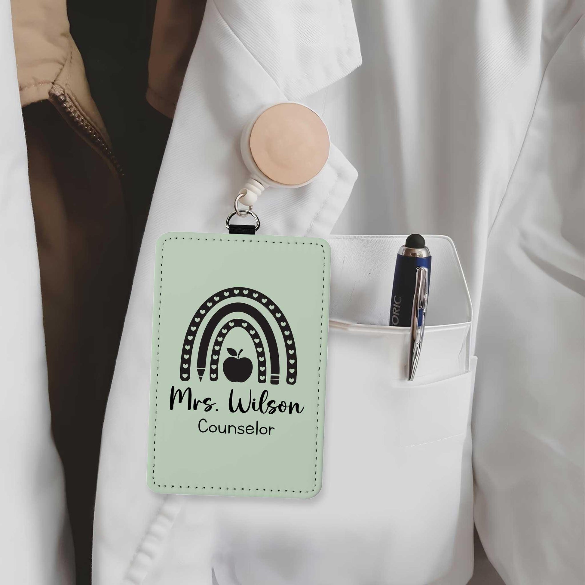 Personalized ID Badge Holder, Teacher ID Holder Badge Holder Name Lanyard Accessory, Teacher Appreciation Gift, Teacher Gift, Back To School