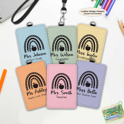 Personalized ID Badge Holder, Teacher ID Holder Badge Holder Name Lanyard Accessory, Teacher Appreciation Gift, Teacher Gift, Back To School