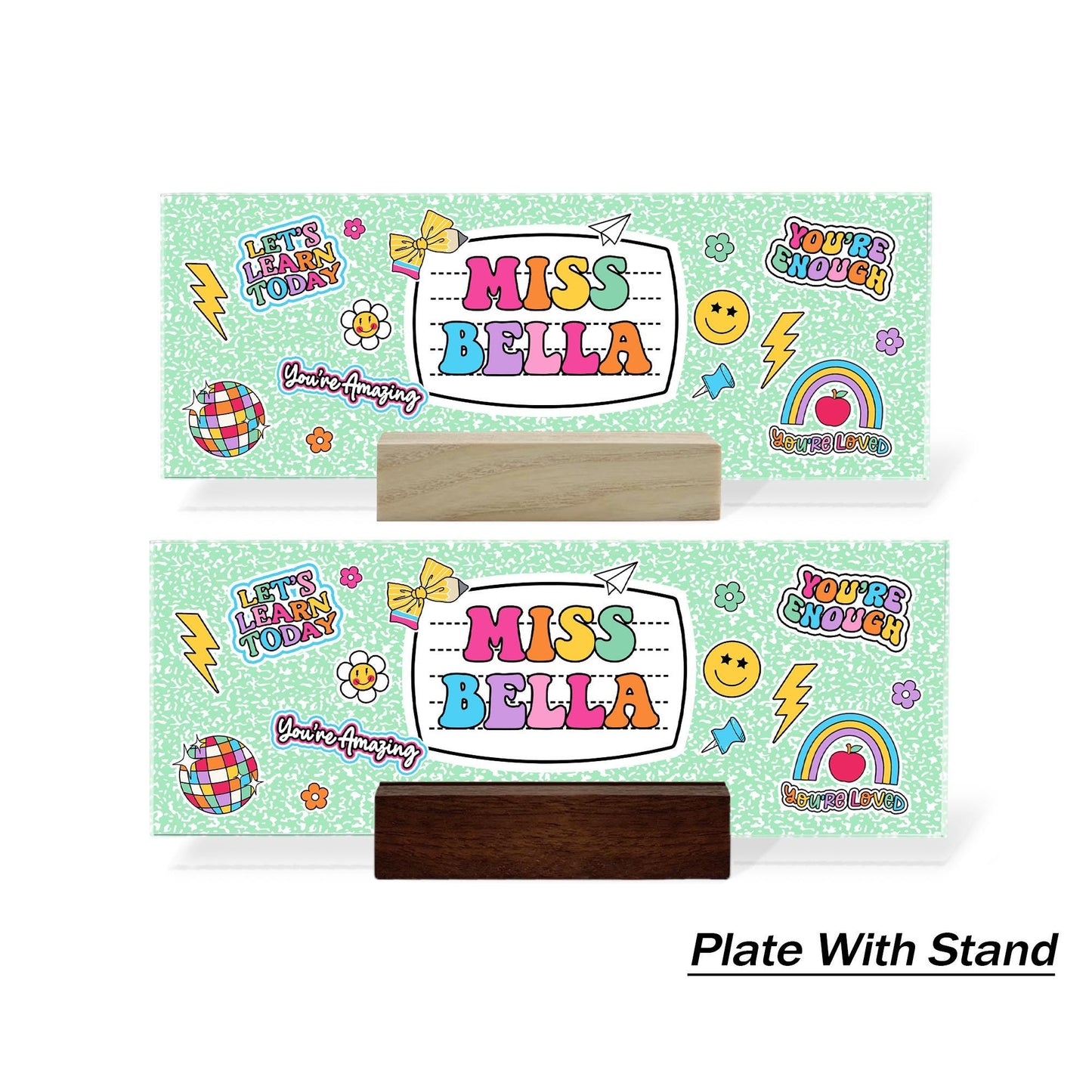 Personalized Teacher Name Plate, Teacher Appreciation Gifts, Custom Teacher Name Gift, Custom Teacher Acrylic Name Sign, Back To School Gift