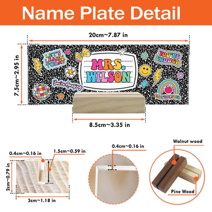 Personalized Teacher Name Plate, Teacher Appreciation Gifts, Custom Teacher Name Gift, Custom Teacher Acrylic Name Sign, Back To School Gift