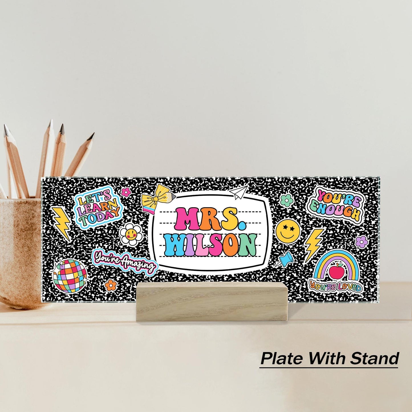 Personalized Teacher Name Plate, Teacher Appreciation Gifts, Custom Teacher Name Gift, Custom Teacher Acrylic Name Sign, Back To School Gift