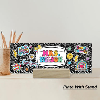 Personalized Teacher Name Plate, Teacher Appreciation Gifts, Custom Teacher Name Gift, Custom Teacher Acrylic Name Sign, Back To School Gift