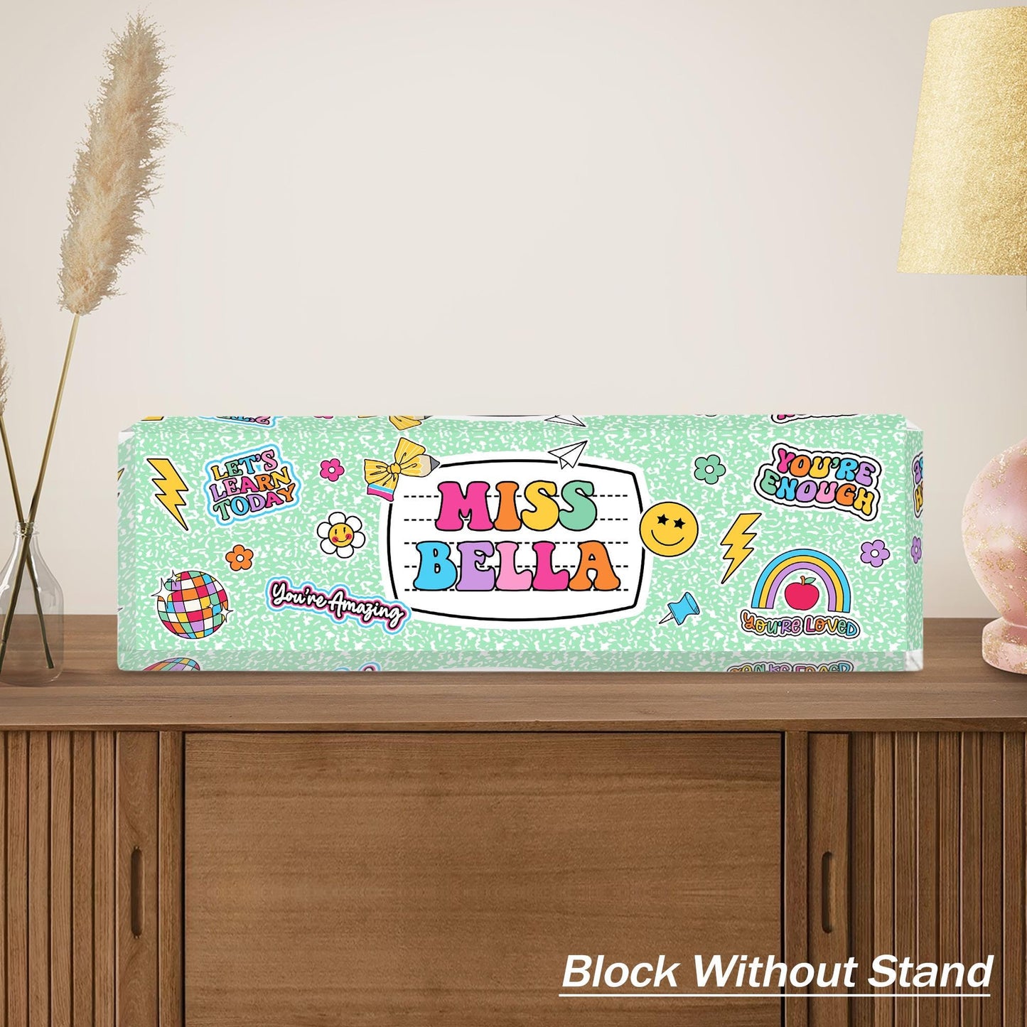 Personalized Teacher Name Plate, Custom Acrylic Plaque Desk Sign Gift For Teacher, Teacher Gifts, Teacher Appreciation Gift, Back To School