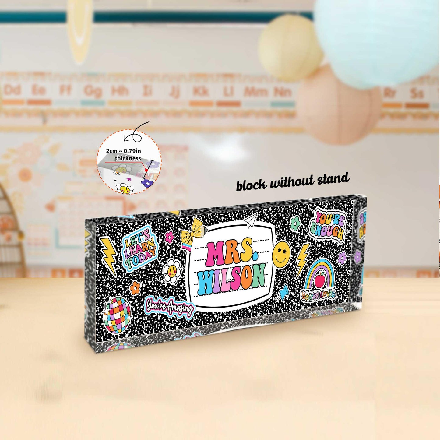 Personalized Teacher Name Plate, Custom Acrylic Plaque Desk Sign Gift For Teacher, Teacher Gifts, Teacher Appreciation Gift, Back To School