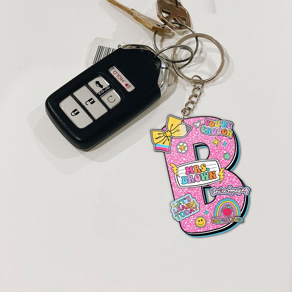 Custom Teacher Keychain Composition Book Keychain, Personalized Teacher Gift Back To School Gift, Teacher Appreciation Gift, Teacher Bag Tag