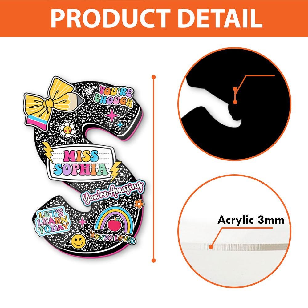 Custom Teacher Keychain Composition Book Keychain, Personalized Teacher Gift Back To School Gift, Teacher Appreciation Gift, Teacher Bag Tag